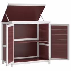 vidaXL Garden Tool Shed Set Tool Organiser Sentry Shed 2 Piece Solid Wood Pine - mocha - Additional view 10
