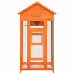 vidaXL Bird House Wooden Bird Aviary Cage Finch Martin House Solid Wood Pine - brown