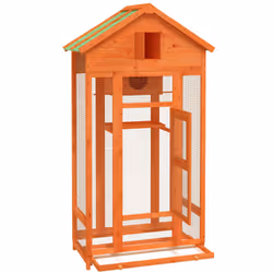 vidaXL Bird House Wooden Bird Aviary Cage Finch Martin House Solid Wood Pine - brown - Additional view 4