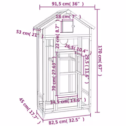 vidaXL Bird House Wooden Bird Aviary Cage Finch Martin House Solid Wood Pine - brown - Additional view 7