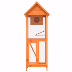 vidaXL Bird House Wooden Bird Aviary Cage Finch Martin House Solid Wood Pine - brown