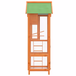 vidaXL Bird House Wooden Bird Aviary Cage Finch Martin House Solid Wood Pine - brown - Additional view 4