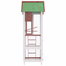 vidaXL Bird House Wooden Bird Aviary Cage Finch Martin House Solid Wood Pine - mocha - Additional view 4