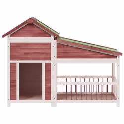vidaXL Dog Kennel Wooden Pet House Animal Crate Dog Enclosure Solid Wood Pine - mocha - Additional view 2