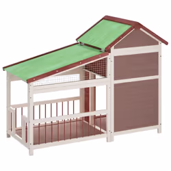 vidaXL Dog Kennel Wooden Pet House Animal Crate Dog Enclosure Solid Wood Pine - mocha - Additional view 4