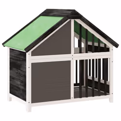 vidaXL Dog Kennel Wooden Pet House Animal Crate Dog Enclosure Solid Wood Pine - grey - Additional view 5