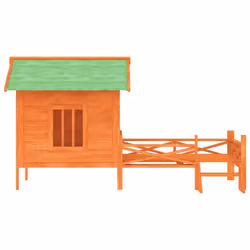 vidaXL Dog Kennel Wooden Pet House Animal Crate Dog Enclosure Solid Wood Pine - brown