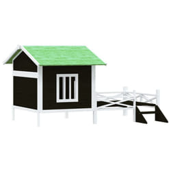 vidaXL Dog Kennel Wooden Pet House Animal Crate Dog Enclosure Solid Wood Pine - grey