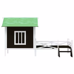 vidaXL Dog Kennel Wooden Pet House Animal Crate Dog Enclosure Solid Wood Pine - grey