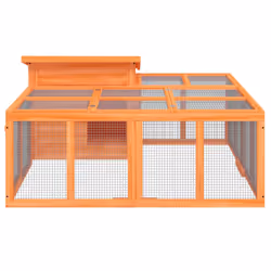 vidaXL Rabbit Hutch Rabbit Run Bunny House Animal House Brown Solid Wood Pine