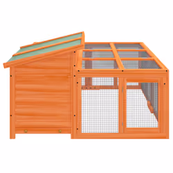 vidaXL Rabbit Hutch Rabbit Run Bunny House Animal House Brown Solid Wood Pine - Additional view 4
