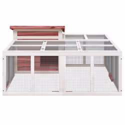 vidaXL Rabbit Hutch Rabbit Run Bunny House Wooden Animal House Solid Wood Pine - mocha