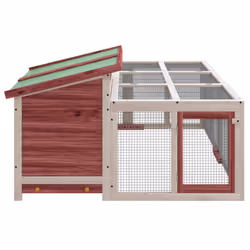 vidaXL Rabbit Hutch Rabbit Run Bunny House Wooden Animal House Solid Wood Pine - mocha - Additional view 4