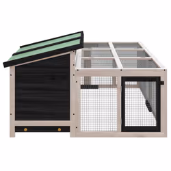 vidaXL Rabbit Hutch Rabbit Run Bunny House Wooden Animal House Solid Wood Pine - grey - Additional view 4