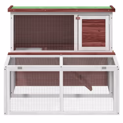 vidaXL Rabbit Hutch Rabbit Run Bunny House Wooden Animal House Solid Wood Pine - mocha