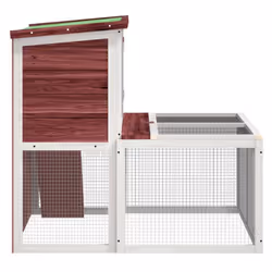 vidaXL Rabbit Hutch Rabbit Run Bunny House Wooden Animal House Solid Wood Pine - mocha - Additional view 5