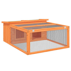 vidaXL Rabbit Hutch Rabbit Run Bunny House Wooden Animal House Solid Wood Pine - brown