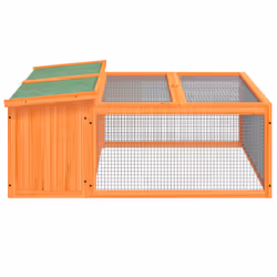 vidaXL Rabbit Hutch Rabbit Run Bunny House Wooden Animal House Solid Wood Pine - brown - Additional view 4