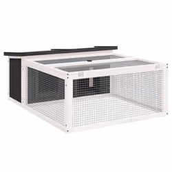vidaXL Rabbit Hutch Rabbit Run Bunny House Wooden Animal House Solid Wood Pine - grey