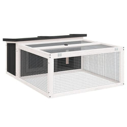 vidaXL Rabbit Hutch Rabbit Run Bunny House Wooden Animal House Solid Wood Pine - grey