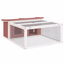 vidaXL Rabbit Hutch Rabbit Run Bunny House Wooden Animal House Solid Wood Pine - mocha
