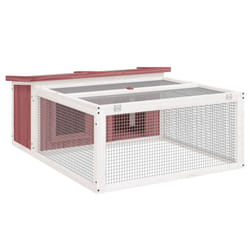 vidaXL Rabbit Hutch Rabbit Run Bunny House Wooden Animal House Solid Wood Pine - mocha