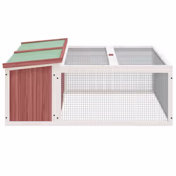 vidaXL Rabbit Hutch Rabbit Run Bunny House Wooden Animal House Solid Wood Pine - mocha - Additional view 4