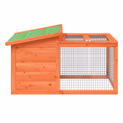 vidaXL Rabbit Hutch Rabbit Run Bunny House Wooden Animal House Solid Wood Pine - brown