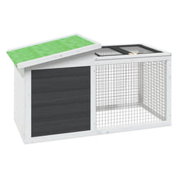 vidaXL Rabbit Hutch Rabbit Run Bunny House Wooden Animal House Solid Wood Pine - grey