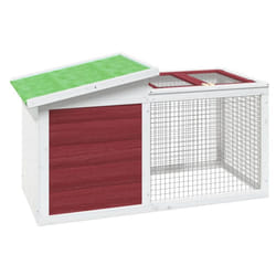 vidaXL Rabbit Hutch Rabbit Run Bunny House Wooden Animal House Solid Wood Pine - mocha