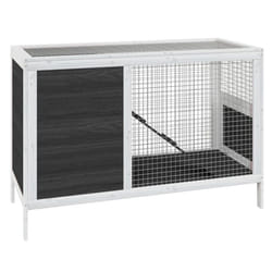 vidaXL Rabbit Hutch Rabbit Run Bunny House Wooden Animal House Solid Wood Pine - grey