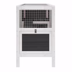 vidaXL Rabbit Hutch Rabbit Run Bunny House Wooden Animal House Solid Wood Pine - grey - Additional view 4
