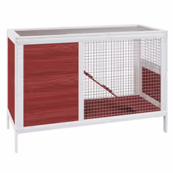 vidaXL Rabbit Hutch Rabbit Run Bunny House Wooden Animal House Solid Wood Pine - mocha