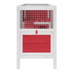 vidaXL Rabbit Hutch Rabbit Run Bunny House Wooden Animal House Solid Wood Pine - red - Additional view 4