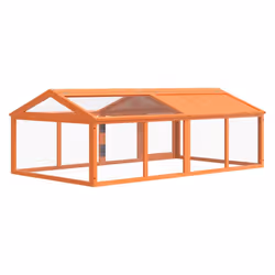 vidaXL Run Box Animal Cage Run Enclosure Wooden Rabbit Hutch Solid Wood Pine - brown - Additional view 5