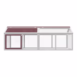 vidaXL Run Box Animal Cage Run Enclosure Wooden Rabbit Hutch Solid Wood Pine - mocha
