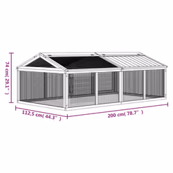 vidaXL Run Box Animal Cage Run Enclosure Wooden Rabbit Hutch Solid Wood Pine - mocha