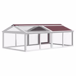 vidaXL Run Box Animal Cage Run Enclosure Wooden Rabbit Hutch Solid Wood Pine - mocha - Additional view 5