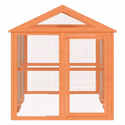 vidaXL Run Box Animal Cage Run Enclosure Wooden Rabbit Hutch Solid Wood Pine - brown - Additional view 4