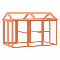 vidaXL Run Box Animal Cage Run Enclosure Wooden Rabbit Hutch Solid Wood Pine - brown - Additional view 5