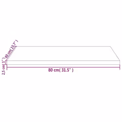 vidaXL Table Top Desk Top Wooden Table Top for Desk Solid Wood Pine Square - brown, 80 x 40 x 2.5 cm - Additional view 6