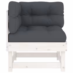 vidaXL Middle Sofas Patio Wooden Sectional Sofa with Cushionss Solid Wood Pine - white pine, corner sofa - Additional view 2