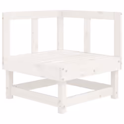 vidaXL Middle Sofas Patio Wooden Sectional Sofa with Cushionss Solid Wood Pine - white pine, corner sofa - Additional view 5