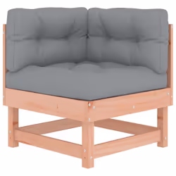 vidaXL Middle Sofas Patio Wooden Sectional Sofa with Cushionss Solid Wood Pine - natural douglas, corner sofa
