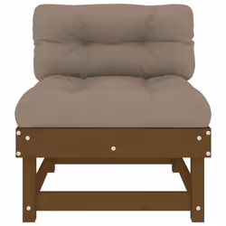 vidaXL Middle Sofas Patio Wooden Sectional Sofa with Cushionss Solid Wood Pine - honey brown pine, middle sofa