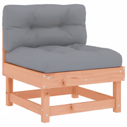 vidaXL Middle Sofas Patio Wooden Sectional Sofa with Cushionss Solid Wood Pine - natural douglas, middle sofa
