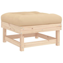vidaXL Middle Sofas Patio Wooden Sectional Sofa with Cushionss Solid Wood Pine - natural pine, footrest