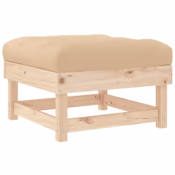 vidaXL Middle Sofas Patio Wooden Sectional Sofa with Cushionss Solid Wood Pine - natural pine, footrest - Additional view 5