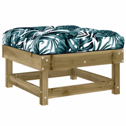 vidaXL Middle Sofas Patio Wooden Sectional Sofa with Cushionss Solid Wood Pine - brown, footrest