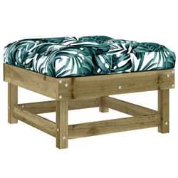 vidaXL Middle Sofas Patio Wooden Sectional Sofa with Cushionss Solid Wood Pine - brown, footrest